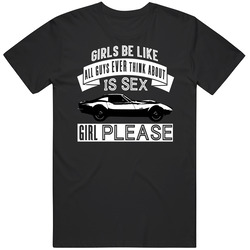 Guys Think About Sex And Chevrolet Corvette C3 Zr2 Stingray 7 Vintage Car Fan Mens Cotton Classic T Shirt