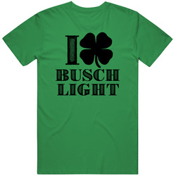 Heart Love Shamrock Busch Light Beer St Patricks Day Cool Mens Cotton Classic T Shirt