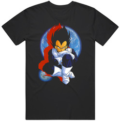 Dragon Ball Z Vegeta And The Moon Anime Manga Mens Cotton Classic T Shirt