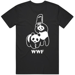 Wwf Wrestling Pandas Mashup Parody Mens Cotton Classic T Shirt