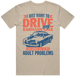 Karmann Ghia Just Drive Ignore My Adult Problems Car Worn Look Mens Cotton Classic T Shirt