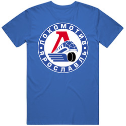 Khl Lokomotiv Yaroslavl Hockey Mens Cotton Classic T Shirt