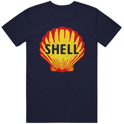 Shell, T-shirt, Gas, Station, Retro, Logo, Car, Automotive, Petrolium, Petrol Mens Cotton Classic T Shirt