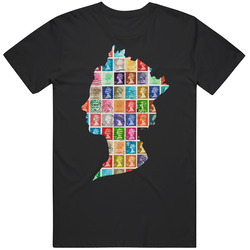 Queen Elizabeth Ii Stamp Art Mens Cotton Classic T Shirt