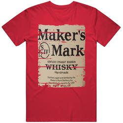Maker's Mark Whisky Bourbon Alcohol Drinking Gift Distressed Look Mens Cotton Classic T Shirt