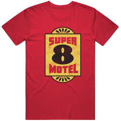 Super 8 Motel, T-shirt, Retro, Logo, Hotel, Vintage Style, Travel Lodge,  Mens Cotton Classic T Shirt