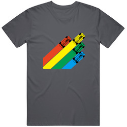 Super Sprint Arcade Game Charcol Grey Mens Cotton Classic T Shirt