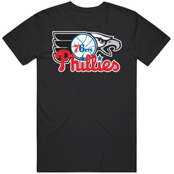 Philadelphia Pennsylvania Pro Sports Teams Logo Mashup City Pride Fan Mens Cotton Classic T Shirt