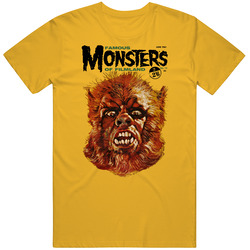 Famous Monsters Werewolf, T-Shirt, retro, 1950's, 1960's Mens Cotton Classic T Shirt