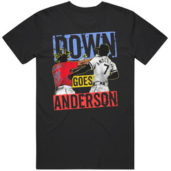 Down Goes Anderson Ramirez Baseball Fight Mens Cotton Classic T Shirt