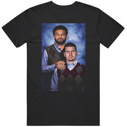 Nikola Jokic Jamal Murray Step Brothers Parody Mens Cotton Classic T Shirt