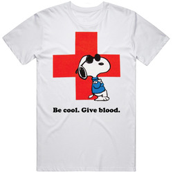 Be Cool Give Blood Red Cross Snoopy Parody Mens Cotton Classic T Shirt Be Cool Give Blood Red Cross Snoopy Parody Mens Cotton Classic T Shirt