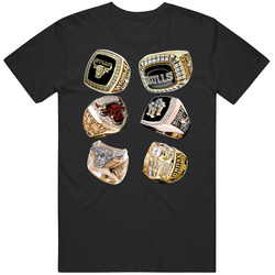 Michael Jordan Six Rings Chicago Basketball Dynasty Legend Mens Cotton Classic T Shirt