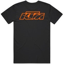 Ktm Orange Logo Black Mens Cotton Classic T Shirt