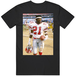 Deion Sanders Atlanta Football Defensive Back Legend Mens Cotton T Shirt