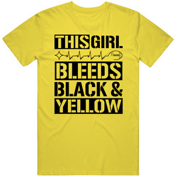 Pittsburgh Steelers - This Girl Bleeds Black And Yellow Football Mens Cotton T Shirt