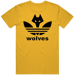 Wolves Wolverhampton Wanderers Fc Logo Mashup Soccer Fan Mens Cotton T Shirt