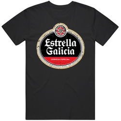 Estrella Galicia Logo Popular Beer Lagar Alcohol Beverage Drink Fan Gift Mens Cotton T Shirt