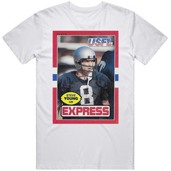 Steve Young Quarterback Express Usfl Trading Card Mens Cotton T Shirt