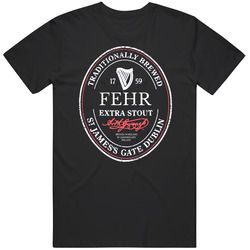 Fehr Irish Beer Label St Patricks Day Guinness Parody Grunge Mens Cotton T Shirt