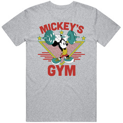 Walt Disney Mickey Mouse Gym Bodybuilder Tourist Punk Rock Mens Cotton T Shirt