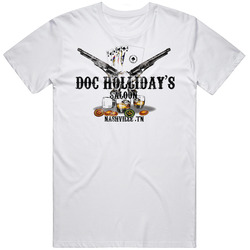 Doc Holliday's Saloon Nashville Tennessee Top Restaurants Food Fan Lover Foodie Worn Look Mens Cotton T Shirt