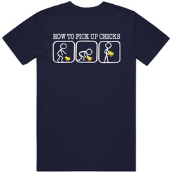 How To Pick Up Chicks Funny Stick Figure Steps Mens Cotton T Shirt