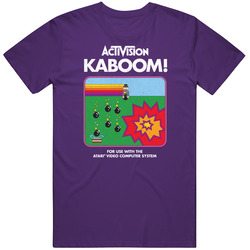 Kaboom!, T-shirt, Activision, Atari, 2600, Pitfall, Game, Arcade, Retro, 80's Mens Cotton T Shirt