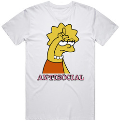 Lisa Simpson Antisocial Loser Sign Tv Show Fan Mens Cotton T Shirt