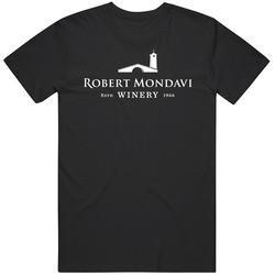 Robert Mondavi Winery Vineyard Napa California Logo Fan Mens Cotton T Shirt