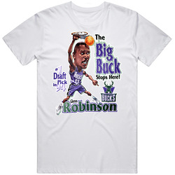 Glenn Robinson Retro Basketball Caricature Mens Cotton T Shirt
