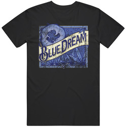 Blue Dream Cannabis Weed Strain Parody Worn Look Mens Cotton T Shirt