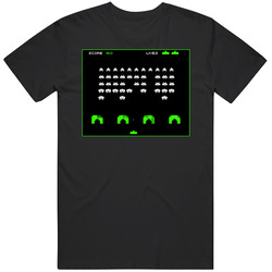 Space Invaders Retro Video Arcade Game Screenshot Gameplay Mens Cotton T Shirt