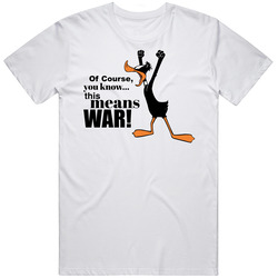 Daffy Duck This Means War Looney Toones Fan Mens Cotton T Shirt