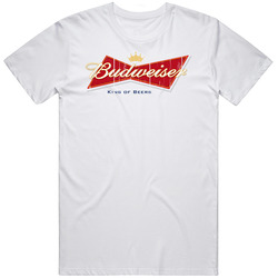 Budweiser Logo Popular Beer Liquor Alcohol Drink Fan Gift Mens Cotton T Shirt