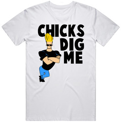 Johnny Bravo Chicks Dig Me Vintage Cartoon Lovers Vintage Unisex T Shirt