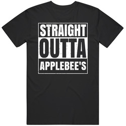 Straight Outta Applebee's Restaurant Fast Food Chain Eatery Compton Parody Vintage Unisex T Shirt