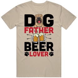 Chinese Shar Pei Beer Lover Dog Father's Day Vintage Unisex T Shirt