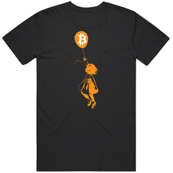 Balloon Girl Bitcoin Vintage Unisex T Shirt
