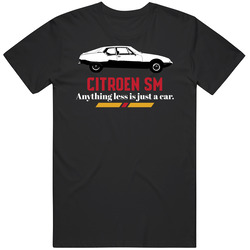 1970 Citroen Sm 2 7l V6 B And W Anything Less Is Just A Car Fan Vintage Unisex T Shirt