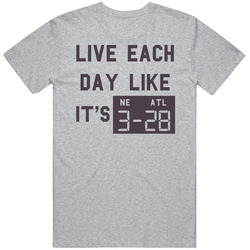 Live Each Day Like It's 28 3 Atlanta New England Football Vintage Unisex T Shirt