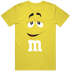 Yellow M&m Big Face Funny Halloween Costume Vintage Unisex T Shirt