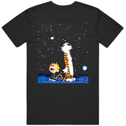New Calvin And Hobbes Stargazing Mens Cotton Classic T Shirt