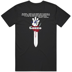 Hunter S Thompson Bullets Drugs Hand Logo Mens Cotton Classic T Shirt