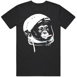 Astronaut monkey t-shirt funny tee smoking Mens Cotton Classic T Shirt
