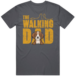 Cavapoo Walking Dad Father's Day Worn Look Mens Cotton Classic T Shirt