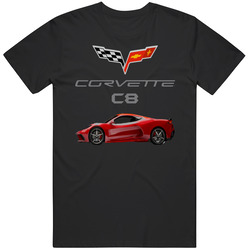 Corvette C8 New 2020 Mid Engine Side View Mens Cotton Classic T Shirt