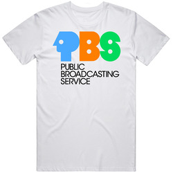 Pbs Network Logo Retro Tv Station Mens Cotton Classic T Shirt