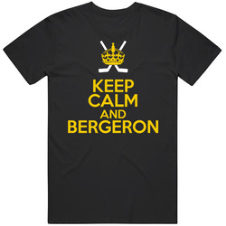 Patrice Bergeron Boston Hockey Player Keep Calm Mens Cotton Classic T Shirt