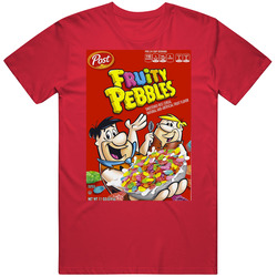 Fruity Pebbles Box Greatest Cereal Of All Time Breakfast Fan Foodie Mens Cotton Classic T Shirt